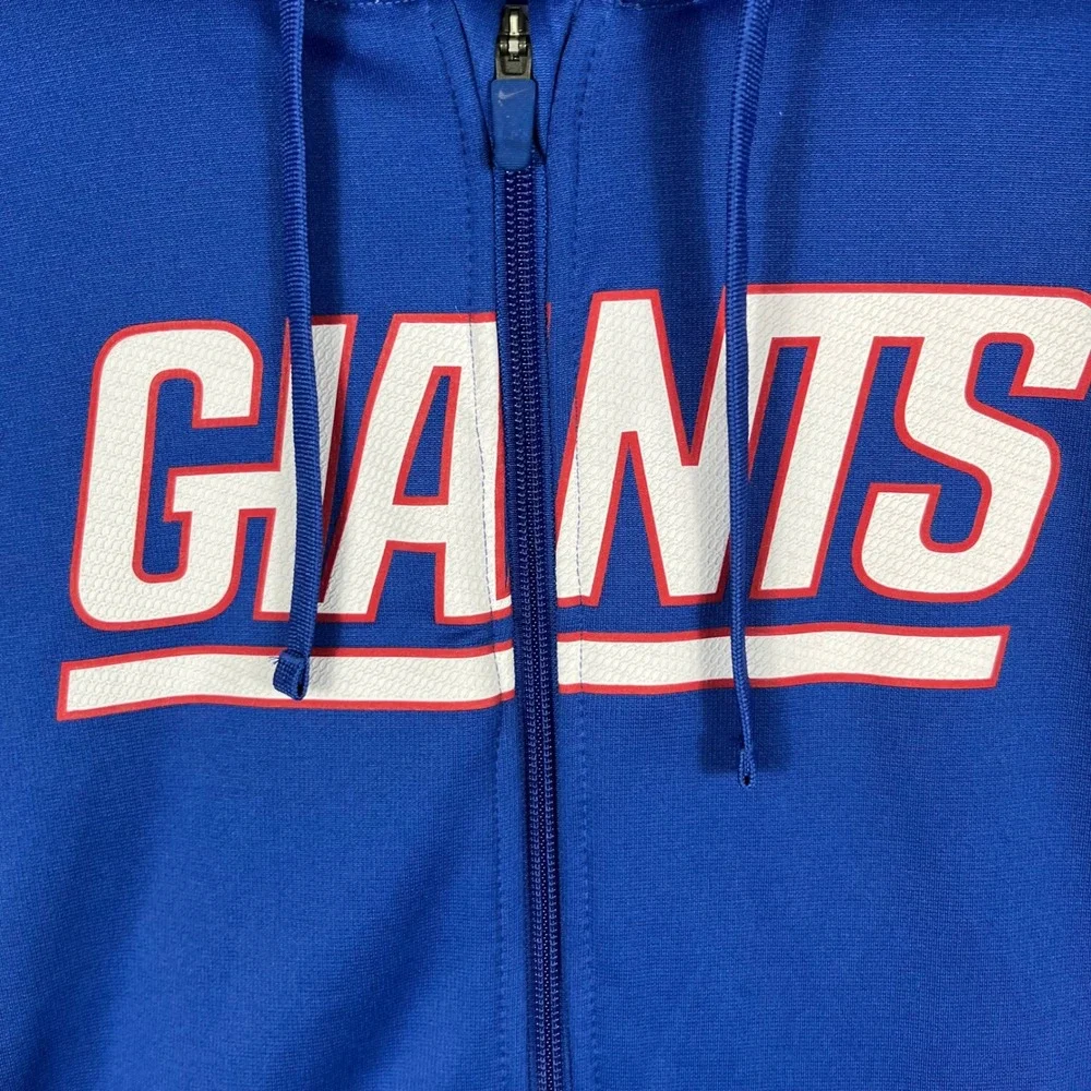 Nike New York Giants Full‎ Zip Hoodie Mens XL Blue Therma-FIT NFL Team Apparel